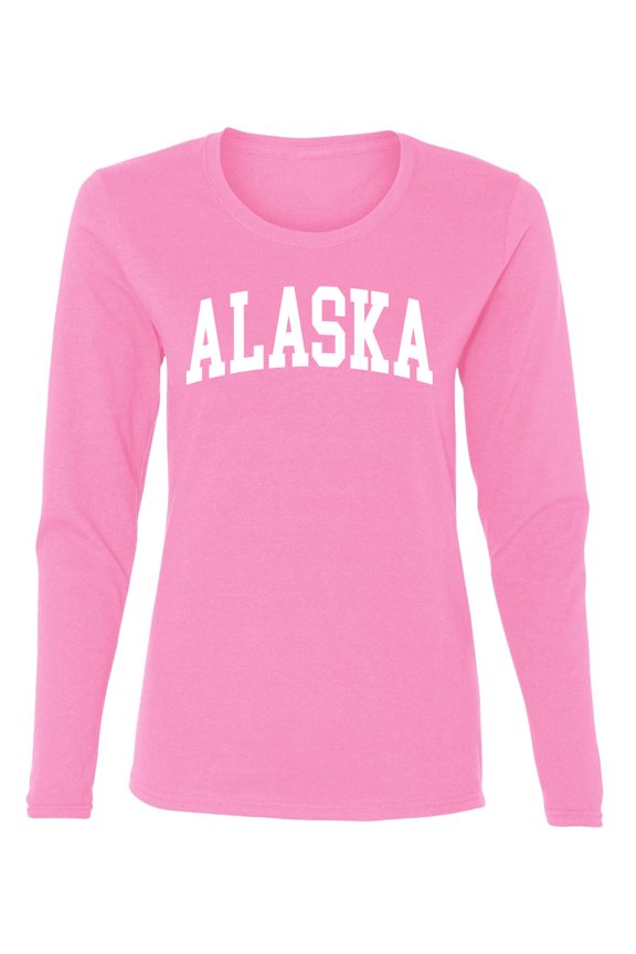 State of Alaska College Style Women Graphic Long Sleeve Tee