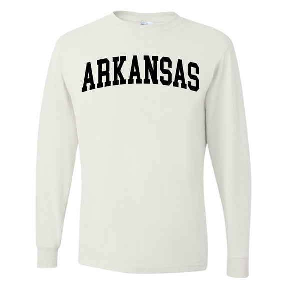 Wild Bobby State of Arkansas College Style Men Long Sleeve Shirt