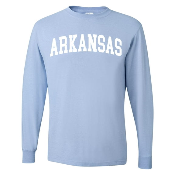 Wild Bobby State of Arkansas College Style Men Long Sleeve Shirt