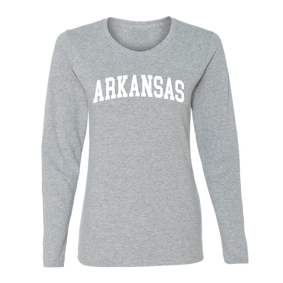 Wild Bobby State of Arkansas College Style Women Graphic Long Sleeve Tee