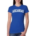 thumbnail image 1 of Wild Bobby State of Arkansas College Style Women Slim Fit Junior Tee, 1 of 6