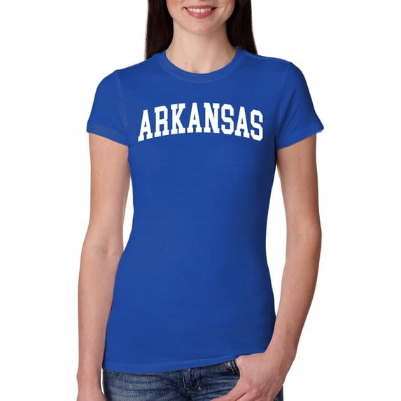 Wild Bobby State of Arkansas College Style Women Slim Fit Junior Tee