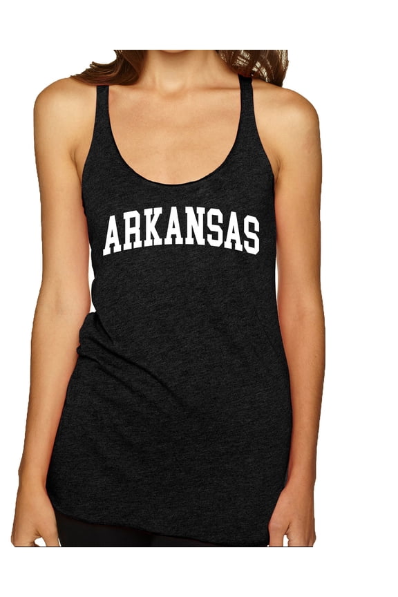 State of Arkansas College Style Women Tri-Blend Racerback Tank Top