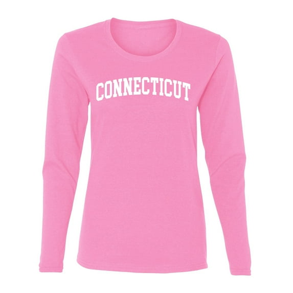 Wild Bobby State of Connecticut College Style Women Graphic Long Sleeve Tee