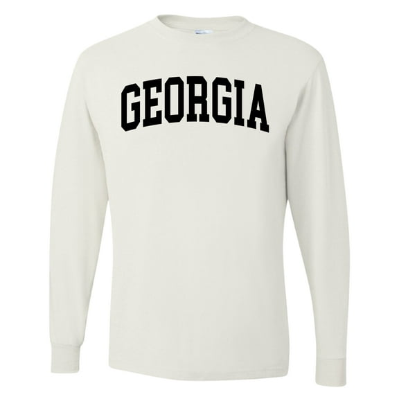 Wild Bobby State of Georgia College Style Men Long Sleeve Shirt
