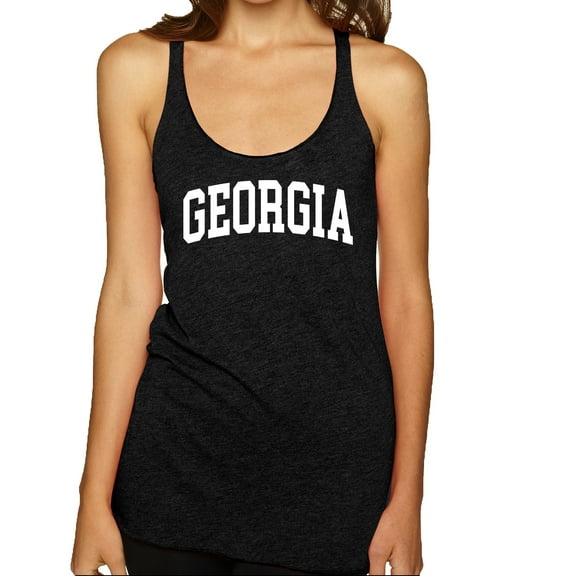 Wild Bobby State of Georgia College Style Women Tri-Blend Racerback Tank Top