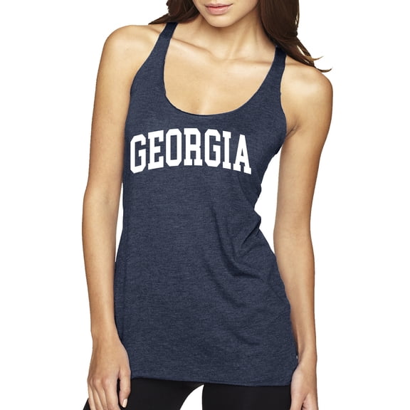 Wild Bobby State of Georgia College Style Women Tri-Blend Racerback Tank Top