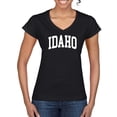 thumbnail image 1 of Wild Bobby State of Idaho College Style Women Standard V-Neck Tee, 1 of 6