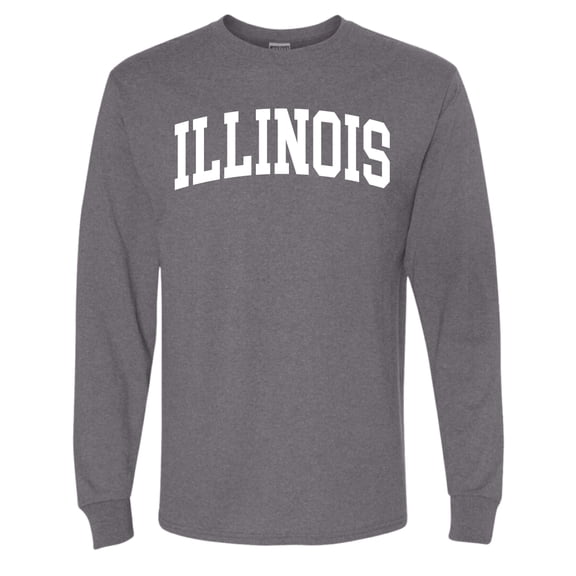 Wild Bobby State of Illinois College Style Men Long Sleeve Shirt
