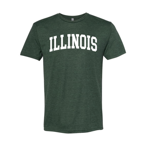 Wild Bobby State of Illinois College Style Men Premium Tri Blend Tee