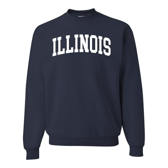 Wild Bobby State of Illinois College Style Unisex Crewneck Sweatshirt