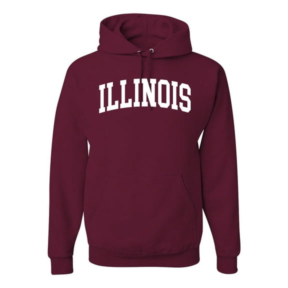 Wild Bobby State of Illinois College Style Unisex Hoodie Sweatshirt