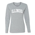 thumbnail image 1 of Wild Bobby State of Illinois College Style Women Graphic Long Sleeve Tee, 1 of 5