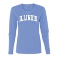 thumbnail image 1 of Wild Bobby State of Illinois College Style Women Graphic Long Sleeve Tee, 1 of 5