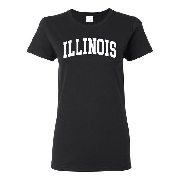 Wild Bobby State of Illinois College Style Women Graphic Tee