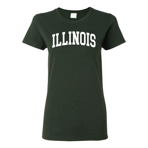 Wild Bobby State of Illinois College Style Women Graphic Tee