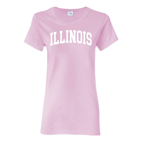 Wild Bobby State of Illinois College Style Women Graphic Tee