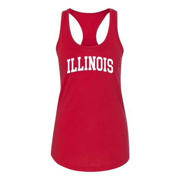 Wild Bobby State of Illinois College Style Women Racerback Tank Top