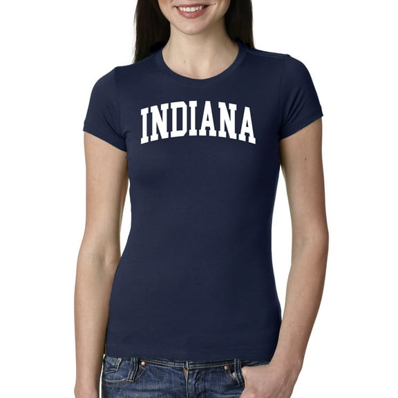 Wild Bobby State of Indiana College Style Women Slim Fit Junior Tee