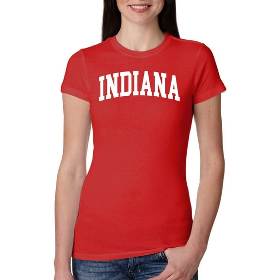Wild Bobby State of Indiana College Style Women Slim Fit Junior Tee