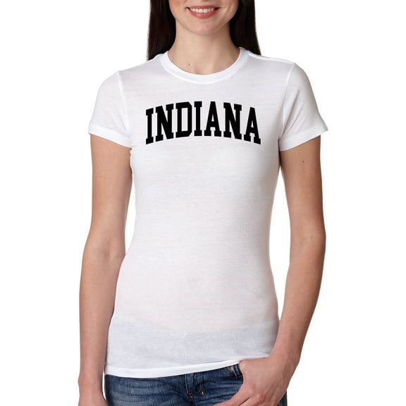 Wild Bobby State of Indiana College Style Women Slim Fit Junior Tee
