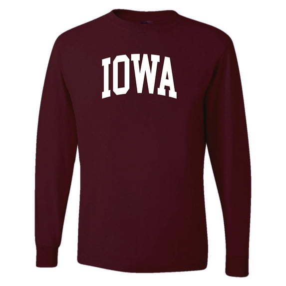 Wild Bobby State of Iowa College Style Men Long Sleeve Shirt