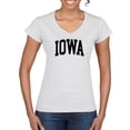 thumbnail image 1 of Wild Bobby State of Iowa College Style Women Standard V-Neck Tee, 1 of 6