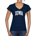 thumbnail image 1 of Wild Bobby State of Iowa College Style Women Standard V-Neck Tee, 1 of 6