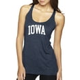thumbnail image 1 of Wild Bobby State of Iowa College Style Women Tri-Blend Racerback Tank Top, 1 of 6