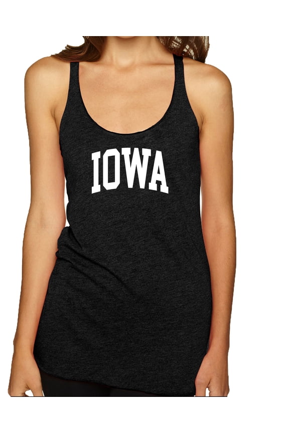 State of Iowa College Style Women Tri-Blend Racerback Tank Top
