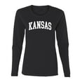 thumbnail image 1 of Wild Bobby State of Kansas College Style Women Graphic Long Sleeve Tee, 1 of 5