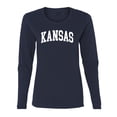 thumbnail image 1 of Wild Bobby State of Kansas College Style Women Graphic Long Sleeve Tee, 1 of 5