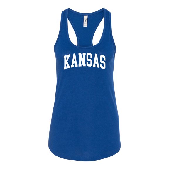 Wild Bobby State of Kansas College Style Women Racerback Tank Top
