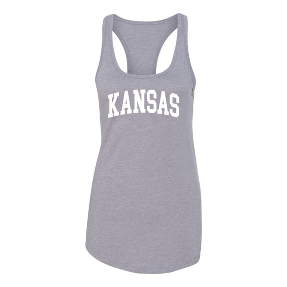 Wild Bobby State of Kansas College Style Women Racerback Tank Top
