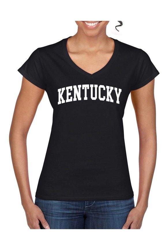 State of Kentucky College Style Women Standard V-Neck Tee