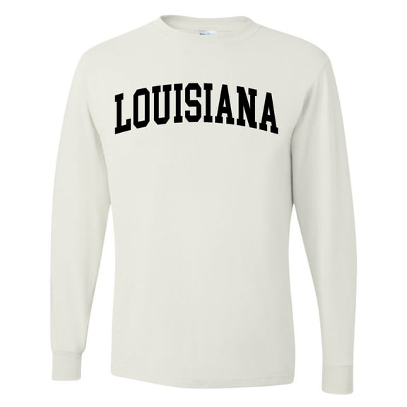 Wild Bobby State of Louisiana College Style Men Long Sleeve Shirt