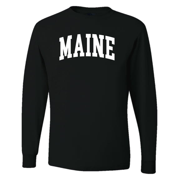 Wild Bobby State of Maine College Style Men Long Sleeve Shirt
