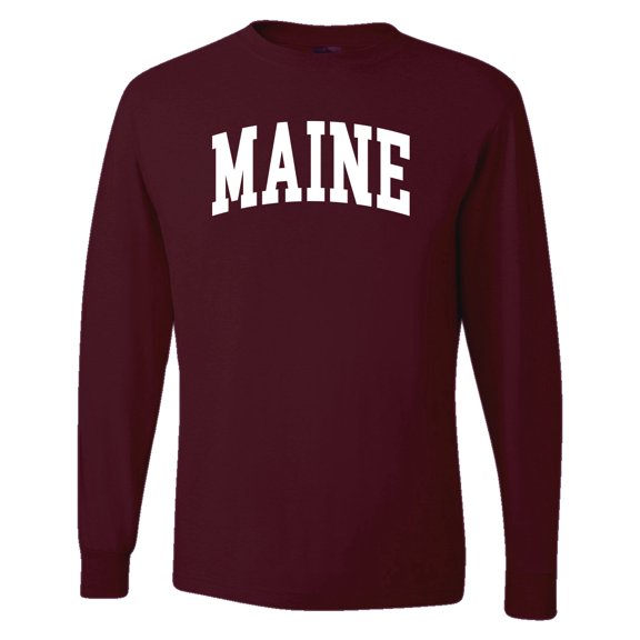 Wild Bobby State of Maine College Style Men Long Sleeve Shirt