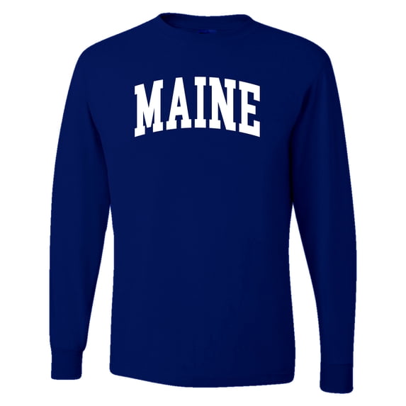 Wild Bobby State of Maine College Style Men Long Sleeve Shirt
