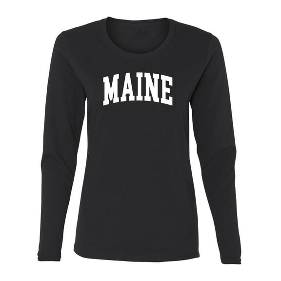 Wild Bobby State of Maine College Style Women Graphic Long Sleeve Tee
