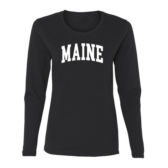 Wild Bobby State of Maine College Style Women Graphic Long Sleeve Tee