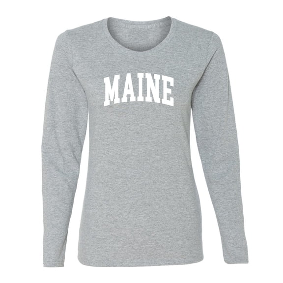 Wild Bobby State of Maine College Style Women Graphic Long Sleeve Tee