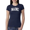 thumbnail image 1 of Wild Bobby State of Maine College Style Women Slim Fit Junior Tee, 1 of 6