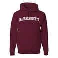 thumbnail image 1 of Wild Bobby State of Massachusetts College Style Unisex Hoodie Sweatshirt, 1 of 6