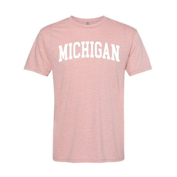 Wild Bobby State of Michigan College Style Men Premium Tri Blend Tee