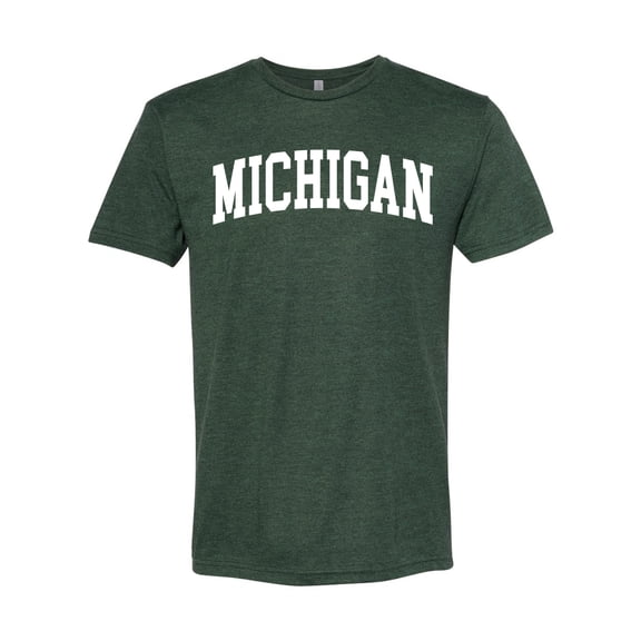 Wild Bobby State of Michigan College Style Men Premium Tri Blend Tee