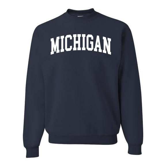 Wild Bobby State of Michigan College Style Unisex Crewneck Sweatshirt