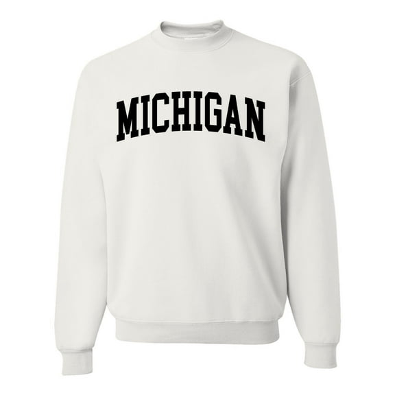 Wild Bobby State of Michigan College Style Unisex Crewneck Sweatshirt