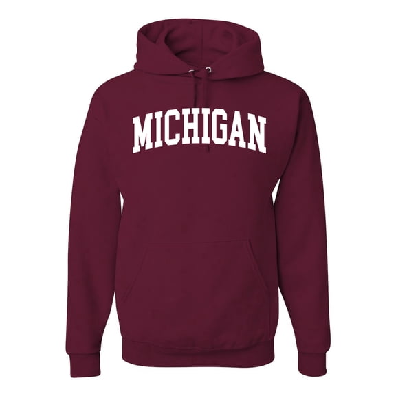 Wild Bobby State of Michigan College Style Unisex Hoodie Sweatshirt