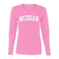 thumbnail image 1 of Wild Bobby State of Michigan College Style Women Graphic Long Sleeve Tee, 1 of 5